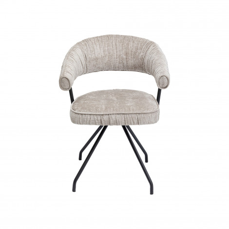 Chaise avec accoudoirs pivotante Arabella grise Kare Design|Chaise|Kare
