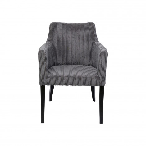 Chaise avec accoudoirs Mode Cord côtelée grise Kare Design|Chaise|Kare
