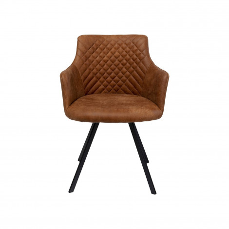 Chaise avec accoudoirs pivotante Coco marron Kare Design|Chaise|Kare