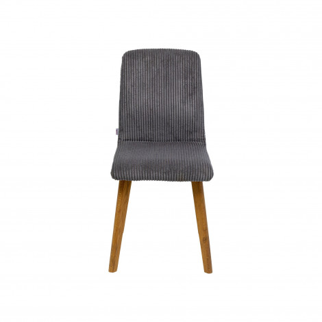Chaise Lara Cord côtelée grise Kare Design|Chaise|Kare