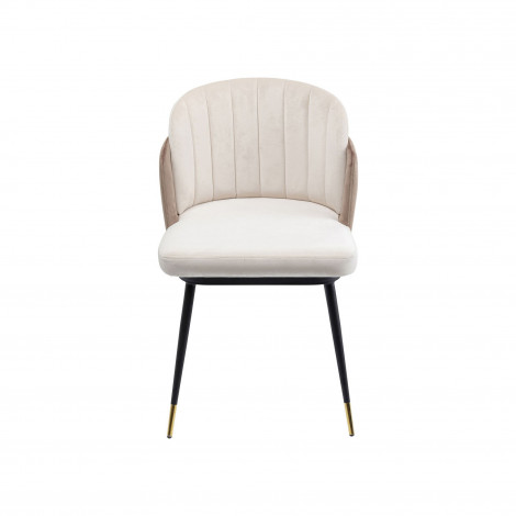 Chaise Hojas velours beige et taupe Kare Design|Chaise|Kare