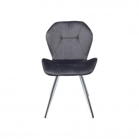 Chaise Viva velours gris et chrome Kare Design|Chaise|Kare