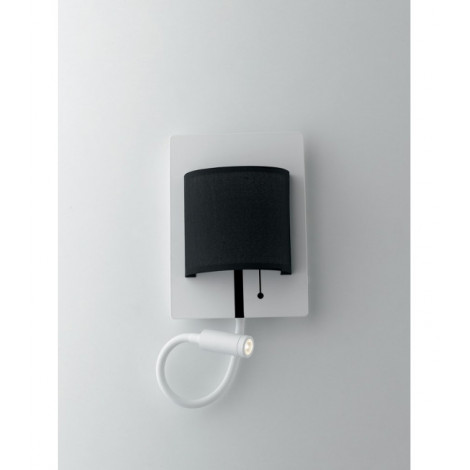 Applique avec liseuse Pop 2 ampoules Métal blanc noir|Appliques murales|Luminaire Center