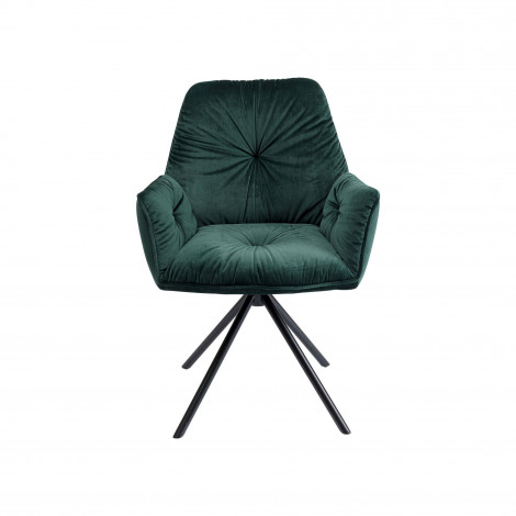 Chaise avec accoudoirs Mila velours vert Kare Design|Chaise|Kare