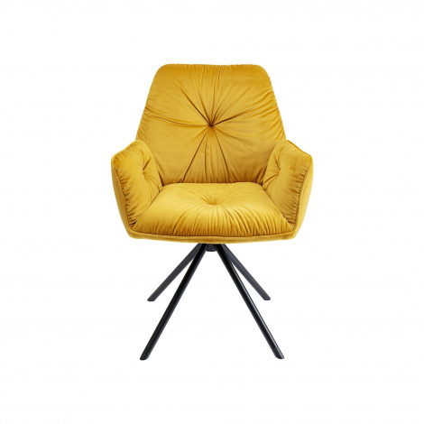 Chaise avec accoudoirs Mila velours jaune Kare Design|Chaise|Kare