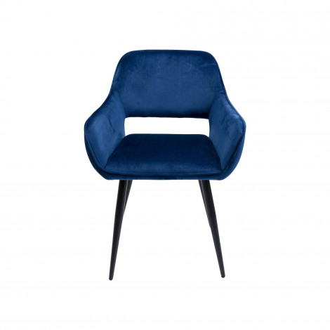 Chaise avec accoudoirs San Francisco velours bleu pétrole Kare Design|Chaise|Kare