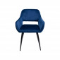 Chaise avec accoudoirs San Francisco velours bleu pétrole Kare Design|Chaise|Kare