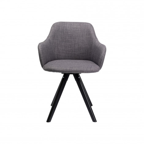 Chaise avec accoudoirs pivotante Lady grise pieds noirs Kare Design|Chaise|Kare