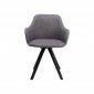 Chaise avec accoudoirs pivotante Lady grise pieds noirs Kare Design|Chaise|Kare