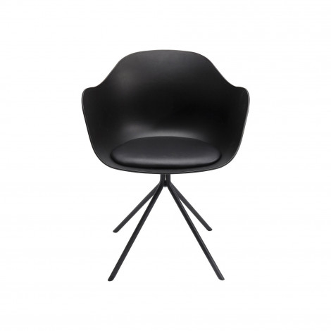 Chaise avec accoudoirs pivotante Bel Air noire Kare Design|Chaise|Kare