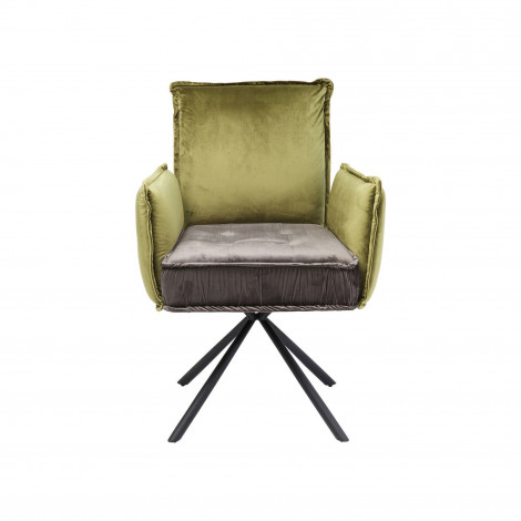 Chaise avec accoudoirs Chelsea verte et grise Kare Design|Chaise|Kare