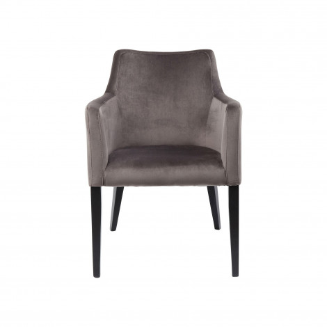 Chaise avec accoudoirs Mode pieds noirs velours gris Kare Design|Chaise|Kare