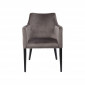 Chaise avec accoudoirs Mode pieds noirs velours gris Kare Design|Chaise|Kare