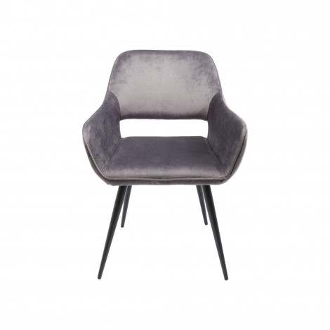 Chaise avec accoudoirs San Francisco velours gris Kare Design|Chaise|Kare