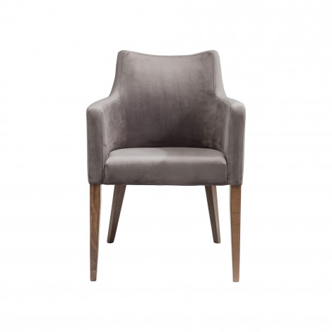 Chaise avec accoudoirs Mode velours gris Kare Design|Chaise|Kare
