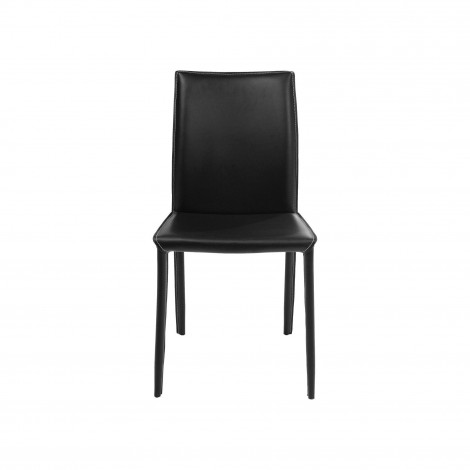 Chaise en cuir Milano noire Kare Design|Chaise|Kare