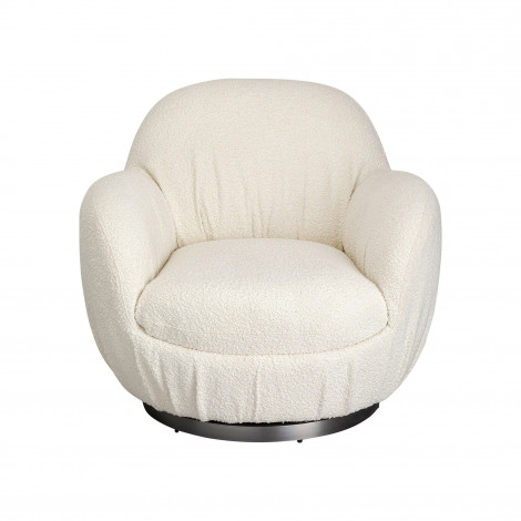 Fauteuil pivotant Nube Boucle crème Kare Design|Fauteuil / Chauffeuse|Kare