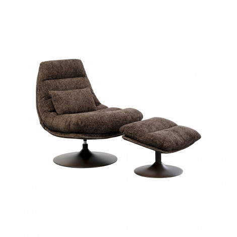 Fauteuil pivotant et repose-pieds Montreal marron Kare Design|Fauteuil / Chauffeuse|Kare