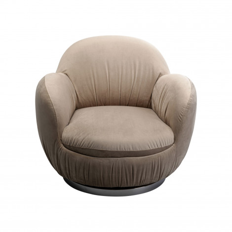 Fauteuil pivotant Nube velours gris Kare Design|Fauteuil / Chauffeuse|Kare
