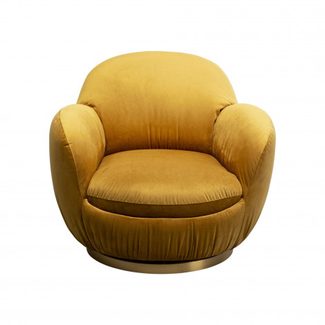 Fauteuil pivotant Nube velours jaune Kare Design|Fauteuil / Chauffeuse|Kare