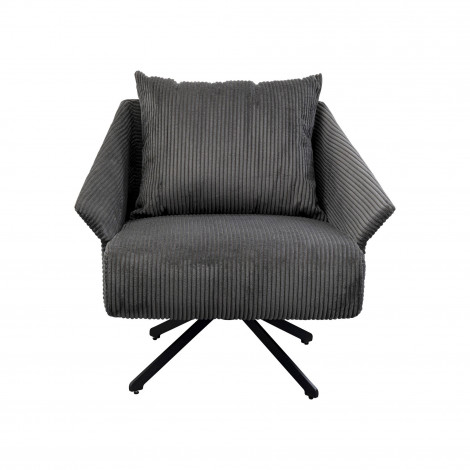 Fauteuil pivotant Milo velours gris Kare Design|Fauteuil / Chauffeuse|Kare