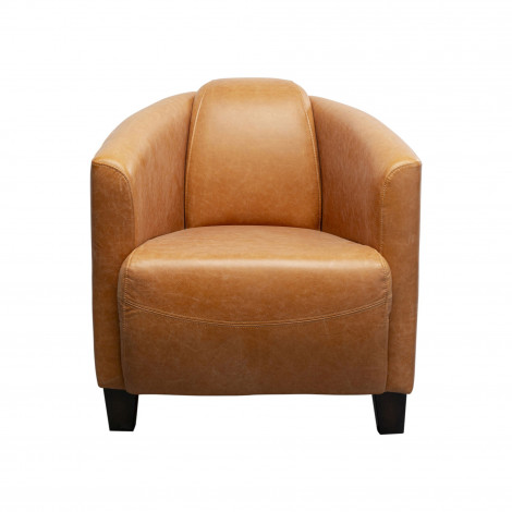 Fauteuil Cigar Lounge cuir marron clair Kare Design|Fauteuil / Chauffeuse|Kare