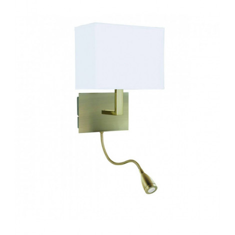 Lampe avec abat jour Wall Abat jour en tissu Laiton antique 1 ampoule 25cm|Lampes à poser|Luminaire Center