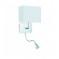 Lampe avec abat jour Wall Abat jour en tissu Chrome 1 ampoule 25cm|Lampes à poser|Luminaire Center