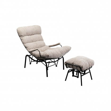 Fauteuil et repose-pieds Vienna Swing beige Kare Design|Fauteuil / Chauffeuse|Kare
