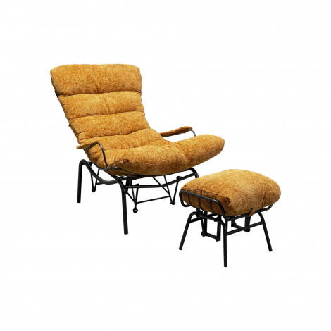 Fauteuil et repose-pieds Vienna Swing jaune Kare Design|Fauteuil / Chauffeuse|Kare