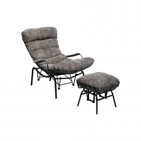 Fauteuil et repose-pieds Vienna Swing gris Kare Design|Fauteuil / Chauffeuse|Kare