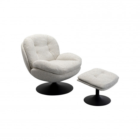 Fauteuil pivotant et repose-pieds Stanford Kare Design|Fauteuil / Chauffeuse|Kare