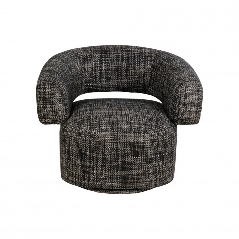 Fauteuil pivotant Maye Bow noir et blanc Kare Design|Fauteuil / Chauffeuse|Kare
