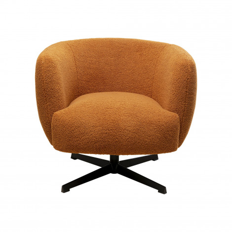 Fauteuil pivotant Fuzzy marron Kare Design|Fauteuil / Chauffeuse|Kare