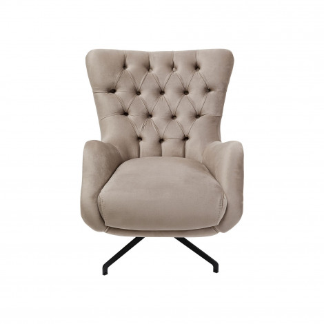 Fauteuil pivotant Bellissima velours beige Kare Design|Fauteuil / Chauffeuse|Kare