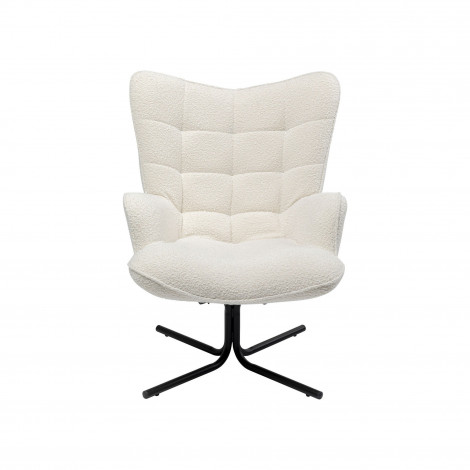 Fauteuil pivotant Oscar Boucle crème Kare Design|Fauteuil / Chauffeuse|Kare