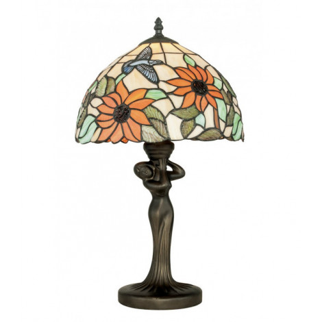 Lampe Tiffany Dafne 1 ampoule Verre Multicouleur|Lampes à poser|Luminaire Center