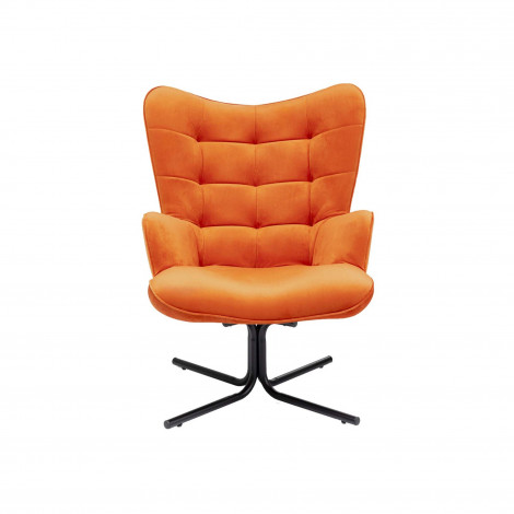 Fauteuil pivotant Oscar velours orange Kare Design|Fauteuil / Chauffeuse|Kare