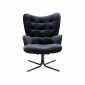 Fauteuil pivotant Oscar velours noir Kare Design|Fauteuil / Chauffeuse|Kare