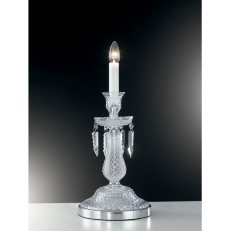Lampe Design Louvre 1 ampoule Verre Chrome|Lampes à poser|Luminaire Center