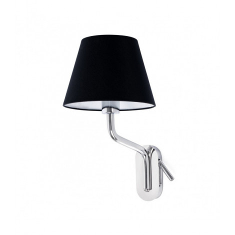 Lampe avec abat jour Eterna Chrome 1 ampoule 47cm|Lampes à poser|Luminaire Center