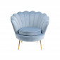 Fauteuil Water Lily velours bleu et acier doré Kare Design|Fauteuil / Chauffeuse|Kare