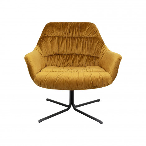 Fauteuil pivotant Bristol velours jaune Kare Design|Fauteuil / Chauffeuse|Kare