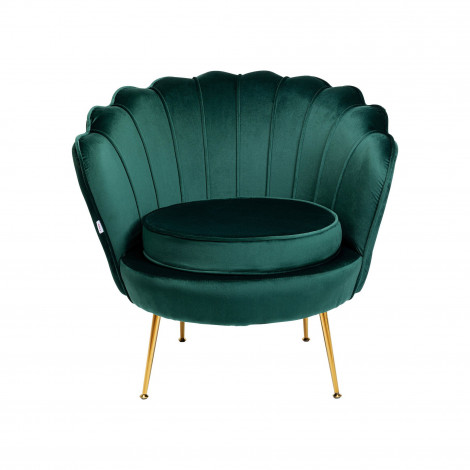 Fauteuil Water Lily velours vert et acier doré Kare Design|Fauteuil / Chauffeuse|Kare