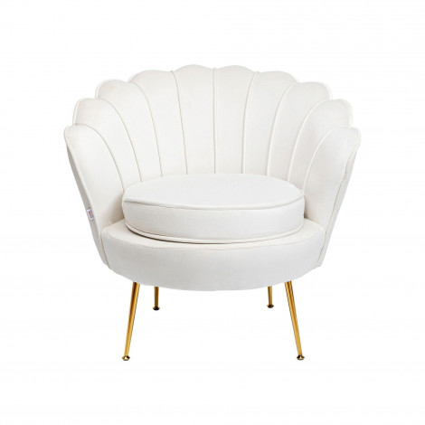 Fauteuil Water Lily velours écru et acier doré Kare Design|Fauteuil / Chauffeuse|Kare