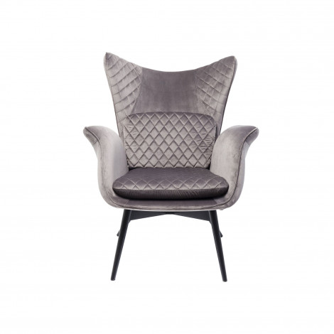 Fauteuil Tudor velours gris Kare Design|Fauteuil / Chauffeuse|Kare
