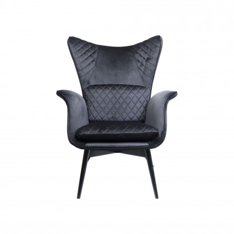 Fauteuil Tudor velours noir Kare Design|Fauteuil / Chauffeuse|Kare