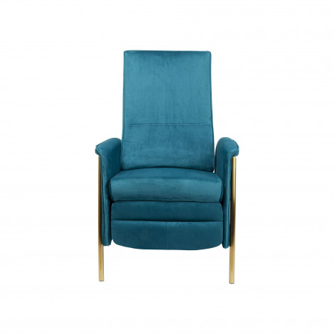 Fauteuil relax Lazy velours bleu pétrole Kare Design|Fauteuil / Chauffeuse|Kare