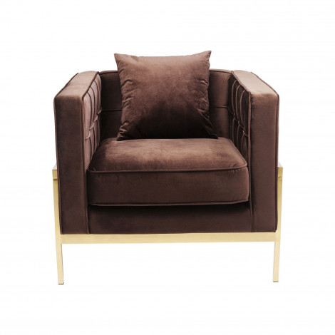 Fauteuil Loft marron velours Kare Design|Fauteuil / Chauffeuse|Kare