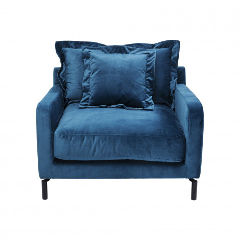 Fauteuil Lullaby velours bleu pétrole Kare Design|Fauteuil / Chauffeuse|Kare